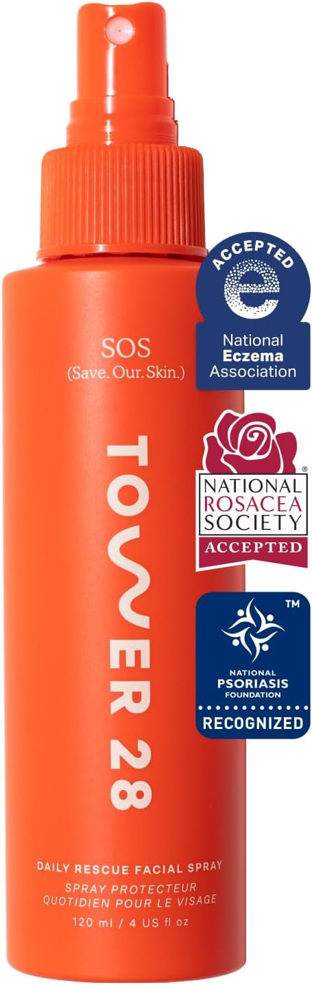 Tower 28 SOS Daily Rescue Facial Spray for Sensitive Skin, Hypochlorous Acid Spray Helps Reduce R... | Amazon (US)