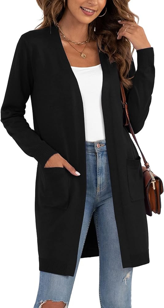 VIISHOW Women's Classic Cardigans Long Sleeve Open Front Casual Knit Cardigan Sweaters Coat Soft ... | Amazon (US)