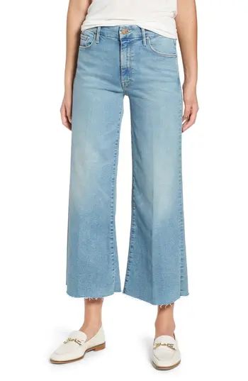 Women's Mother The Roller Crop Fray Wide Leg Jeans | Nordstrom