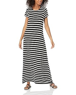 Amazon Essentials Women's Short-Sleeve Maxi Dress, Flowy | Amazon (US)