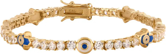 Warden of Peace Gold Evil Eye & Hamsa Tennis Bracelet | Nordstrom