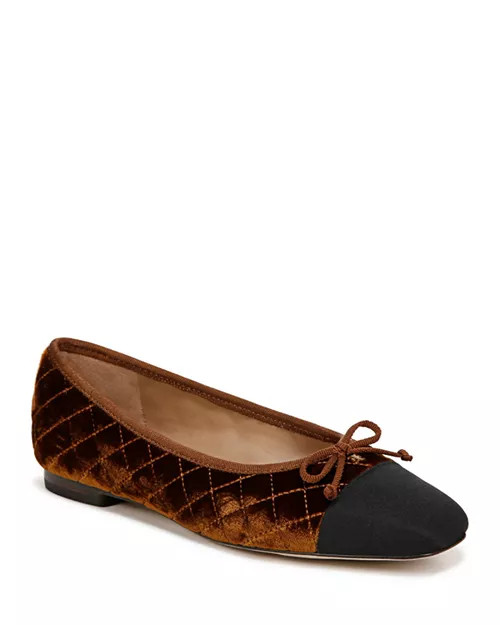Women's Marilyn Square Toe Brown Quilted Ballet Flats | Bloomingdale's (US)