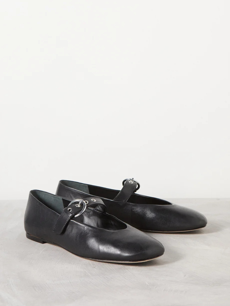 Bethany buckled leather Mary Jane flats | Reformation | Matches (UK)