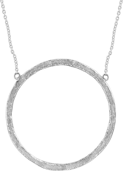 Silpada 'Duomo' Open Circle Necklace in Hammered Sterling Silver, 16" + 2" | Amazon (US)