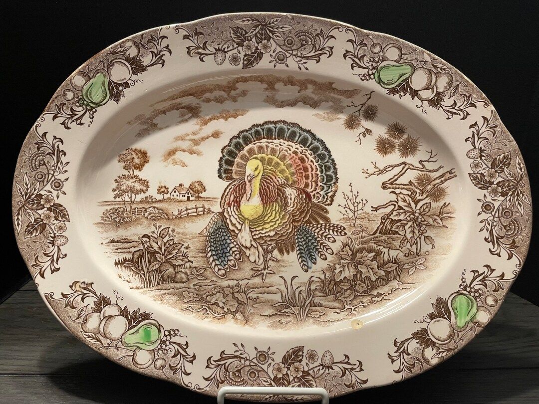 Vintage Trimount Ware Turkey Platter - Etsy | Etsy (US)