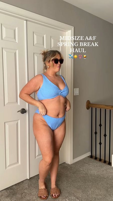 Midsize Abercrombie swim, resort, and travel wear. I’m wearing size large in everything besides the swimsuit bottoms which are a size XL. Everything fits TTS.

White crinkle sets linked also come in blue as seen in video! 
 

#LTKmidsize #LTKtravel #LTKswim