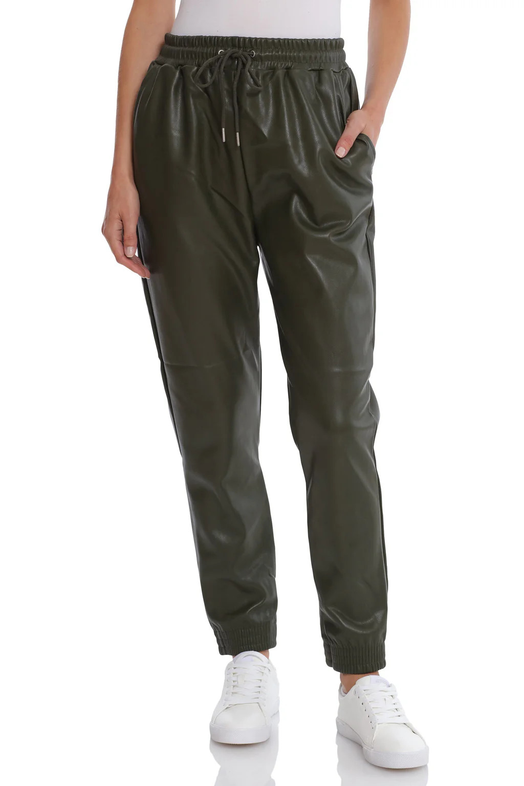 Faux Leather Joggers | Avec Les Files