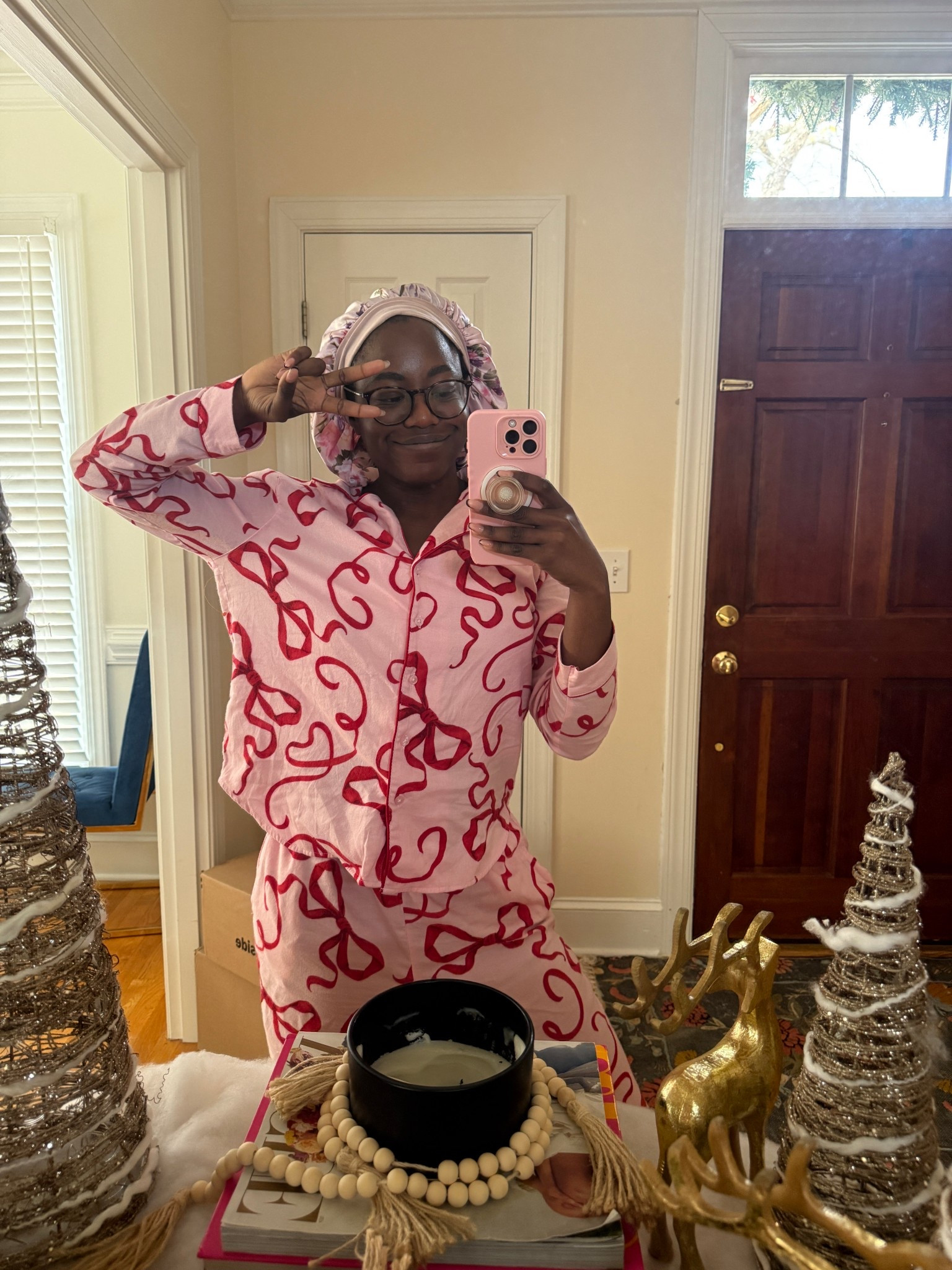 Pink pajama set with ribbons. Perfect for Christmas or Valentine’s Day! Originally from joyspun but linking very similar options! 

#LTKselfcare #LTKmorningroutine #LTKGiftGuide