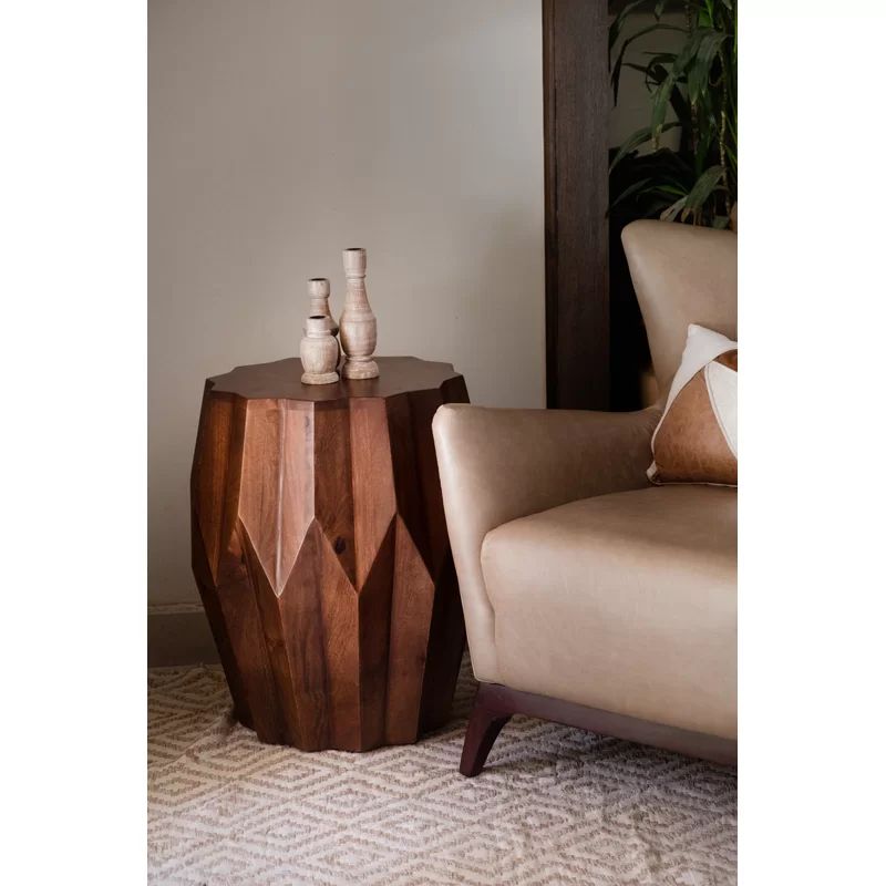Azevedo Solid Wood Drum End Table | Wayfair North America