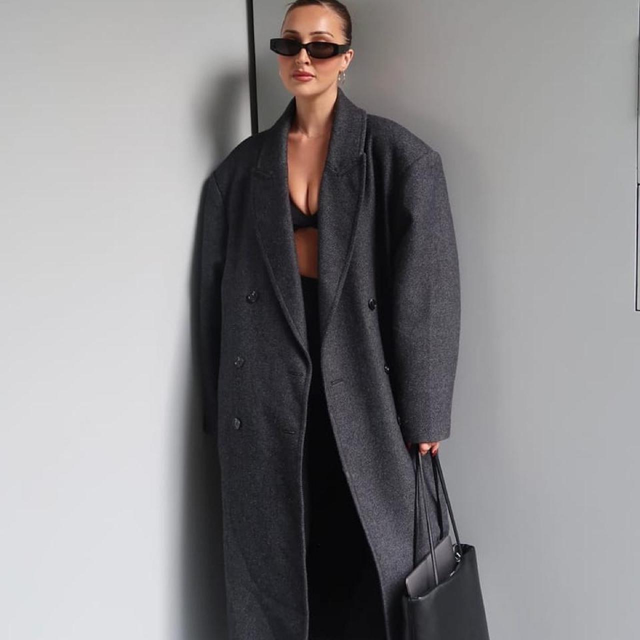 Nakedvice Women's Overcoat - Grey/Black | Depop AU