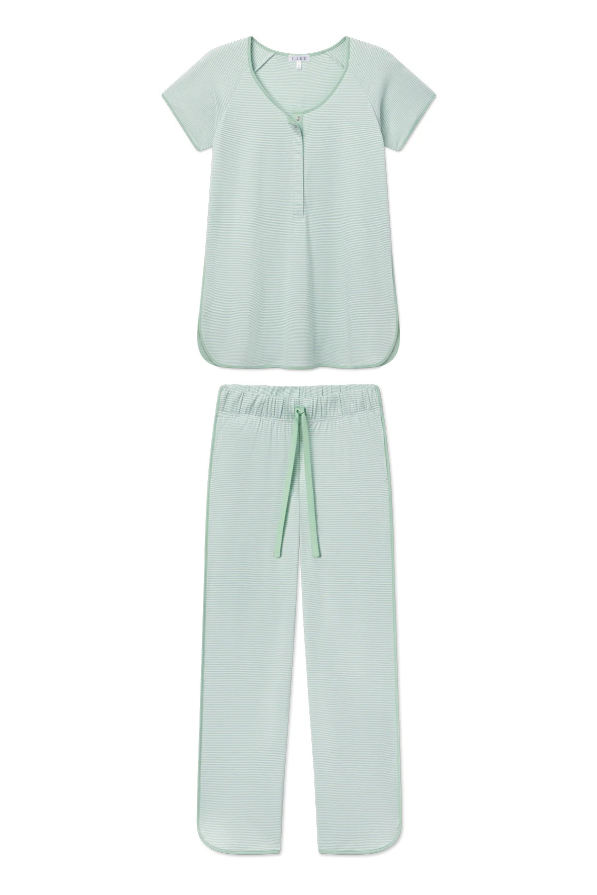 Pima Maternity Short-Long Set in Parisian Green | Lake Pajamas
