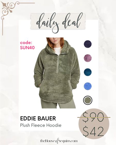 EXTRA 40% OFF Eddie Bauer fleece hoodie with code SUN40