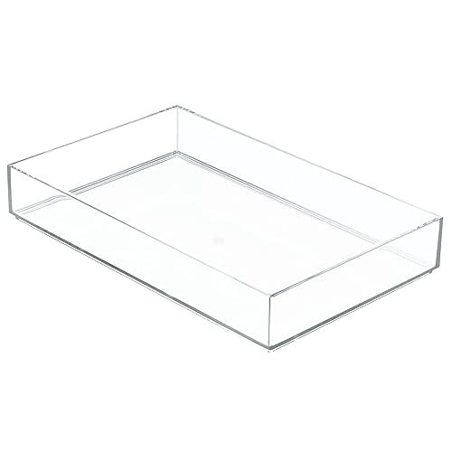 iDesign Clear Drawer Organizer, Plastic Tray for Makeup Storage on Bathroom Vanity, Dresser or Desk | Amazon (US)
