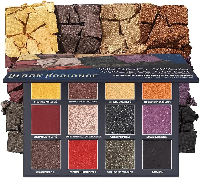 Black Radiance Brilliant Effects Eye Shadow Palette, 12 Intense Ultra Pigmented Powder, Buildable... | Amazon (US)