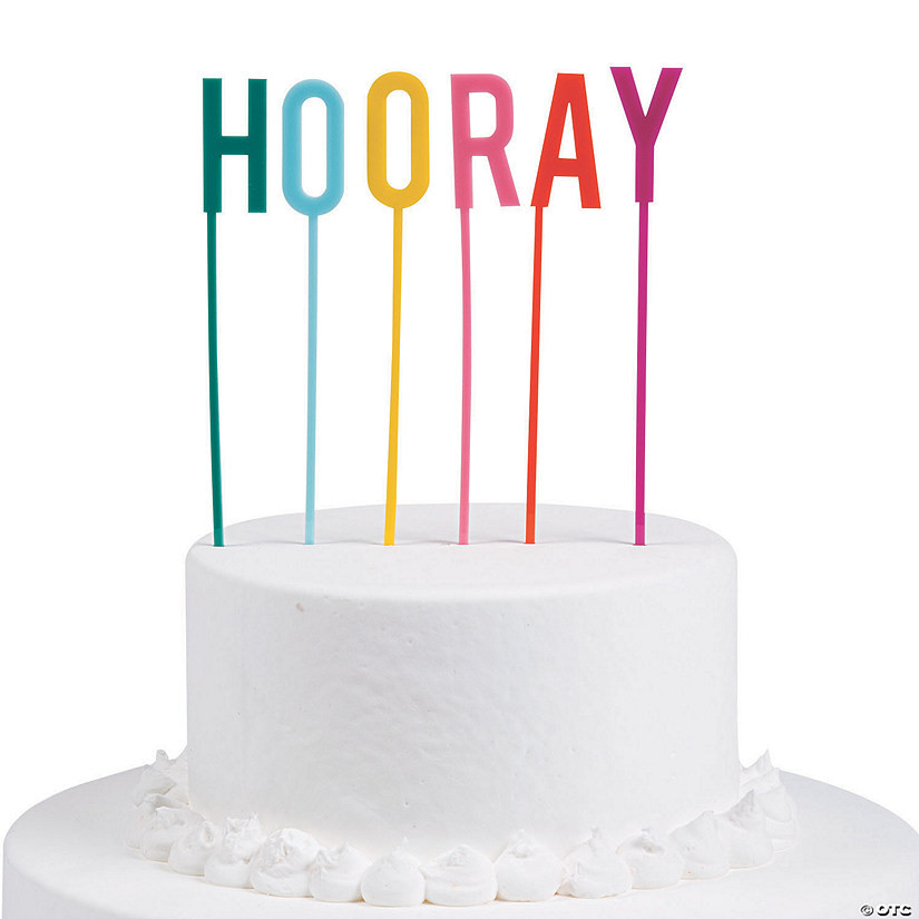 Hooray Cake Topper - 6 Pc. | Oriental Trading Company