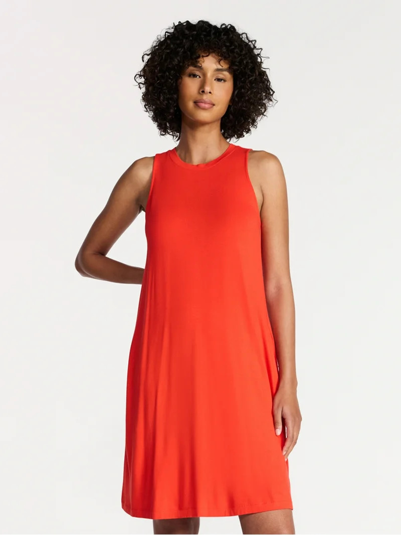 Time and Tru Women\u2019s Sleeveless Knit Swing Dress, Sizes XS-XXXL | Walmart (US)