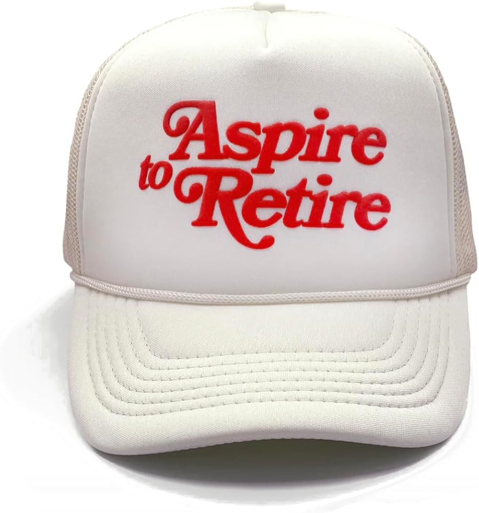 Aspire to Retire Original Trucker Hat - Trendy Vintage Cute Graphic Cowboy Cowgirl Country Camo T... | Amazon (US)