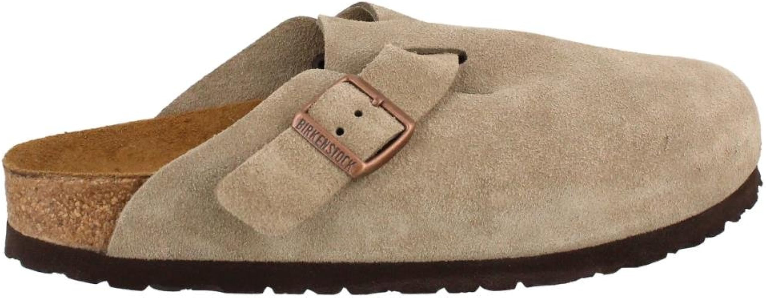 Birkenstock Men's Suede Soft Footbed Boston Clog | Amazon (US)