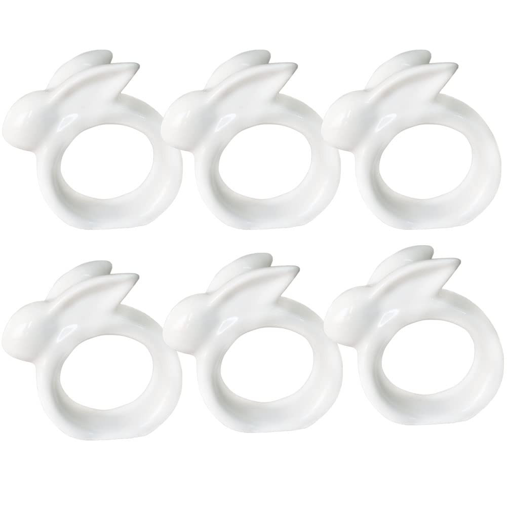 Napkin Rings, Easter Bunny Napkin Rings for Easter Table Decor, Set of 6 Porcelain Rabbit Napkin ... | Amazon (US)