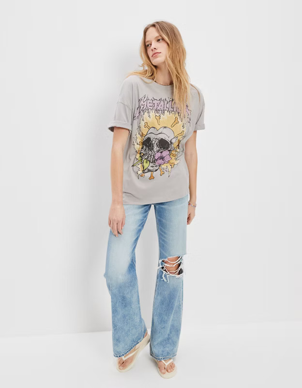 AE Oversized Metallica Graphic Tee | American Eagle Outfitters (US & CA)