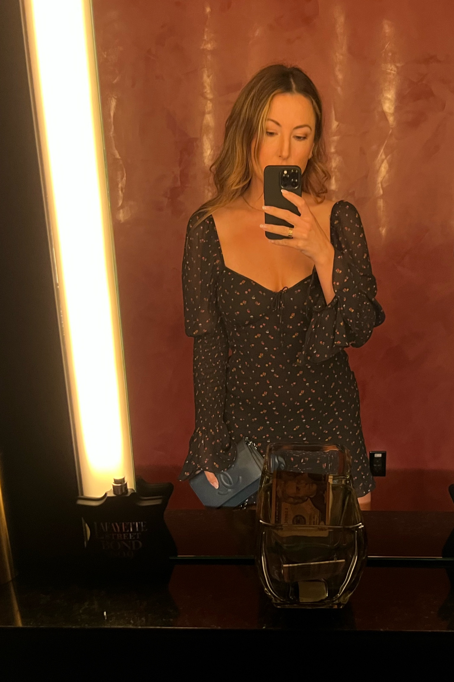 Rat & Boa Floral Mini Summer Dress - available ON SALE at The Real Real   + Chanel Navy Wallet on a Chain

#LTKunder100 #LTKwedding #LTKsalealert