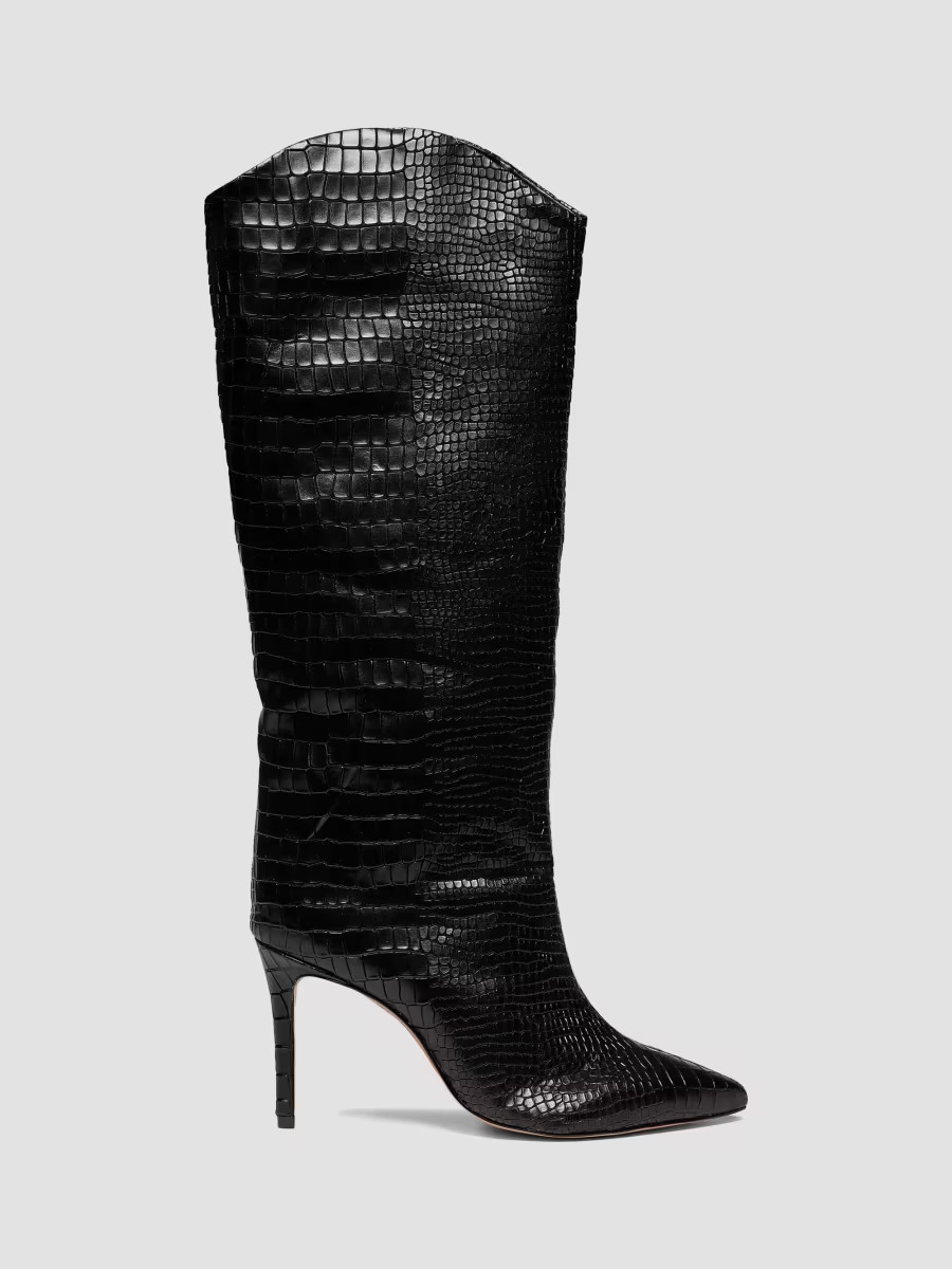 Maryana Knee-High Croc-Embossed Leather Boots | Saks Fifth Avenue