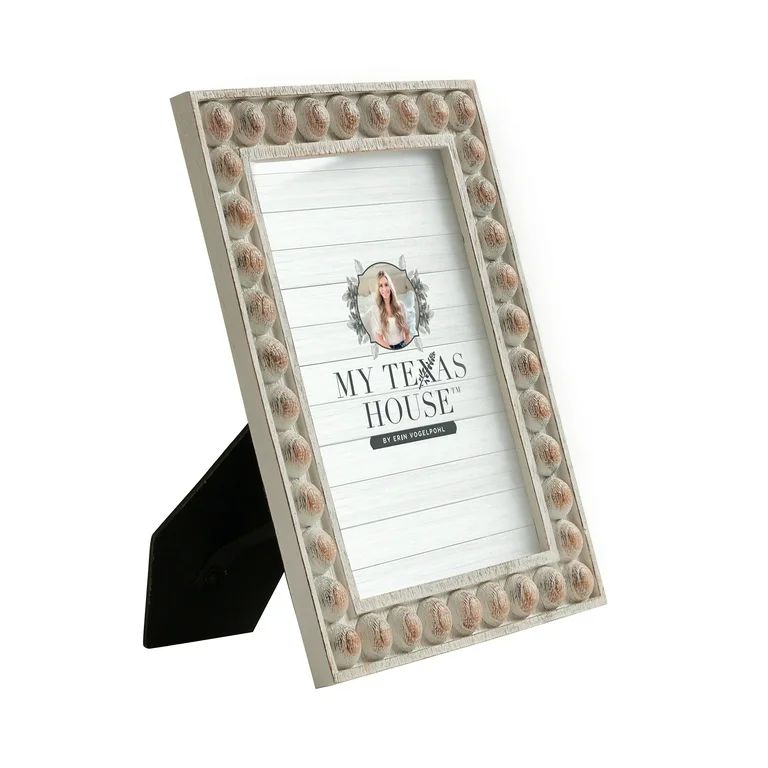 My Texas House 5" x 7" Ivory Rustic Ball Resin Tabletop Picture Frame | Walmart (US)