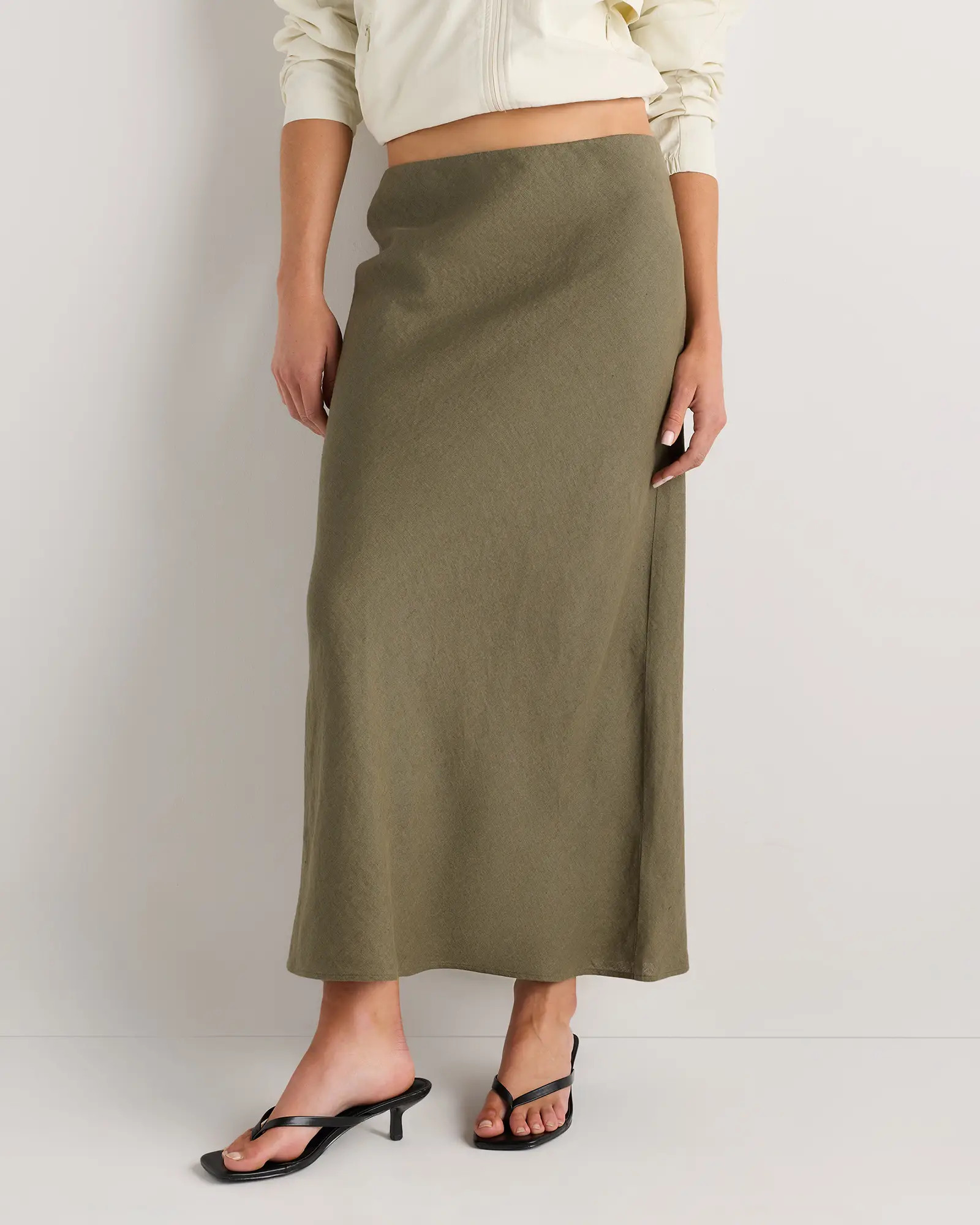 100% European Linen Midi Slip Skirt | Quince