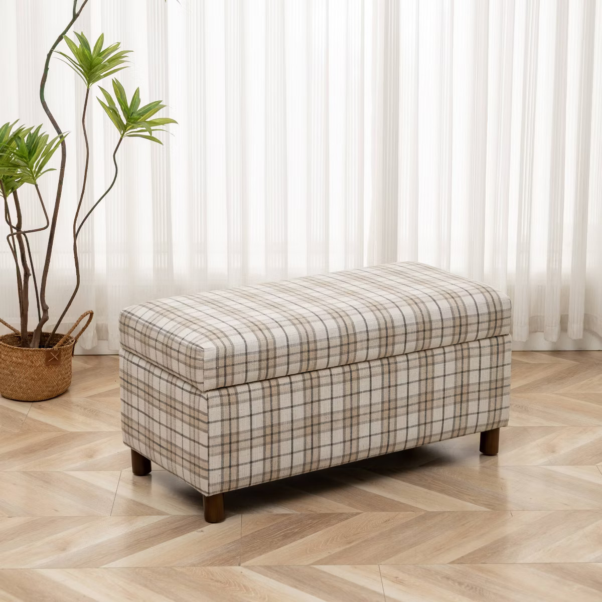 36" Wide Rectangle Storage Bench with Wood Legs - WOVENBYRD | Target