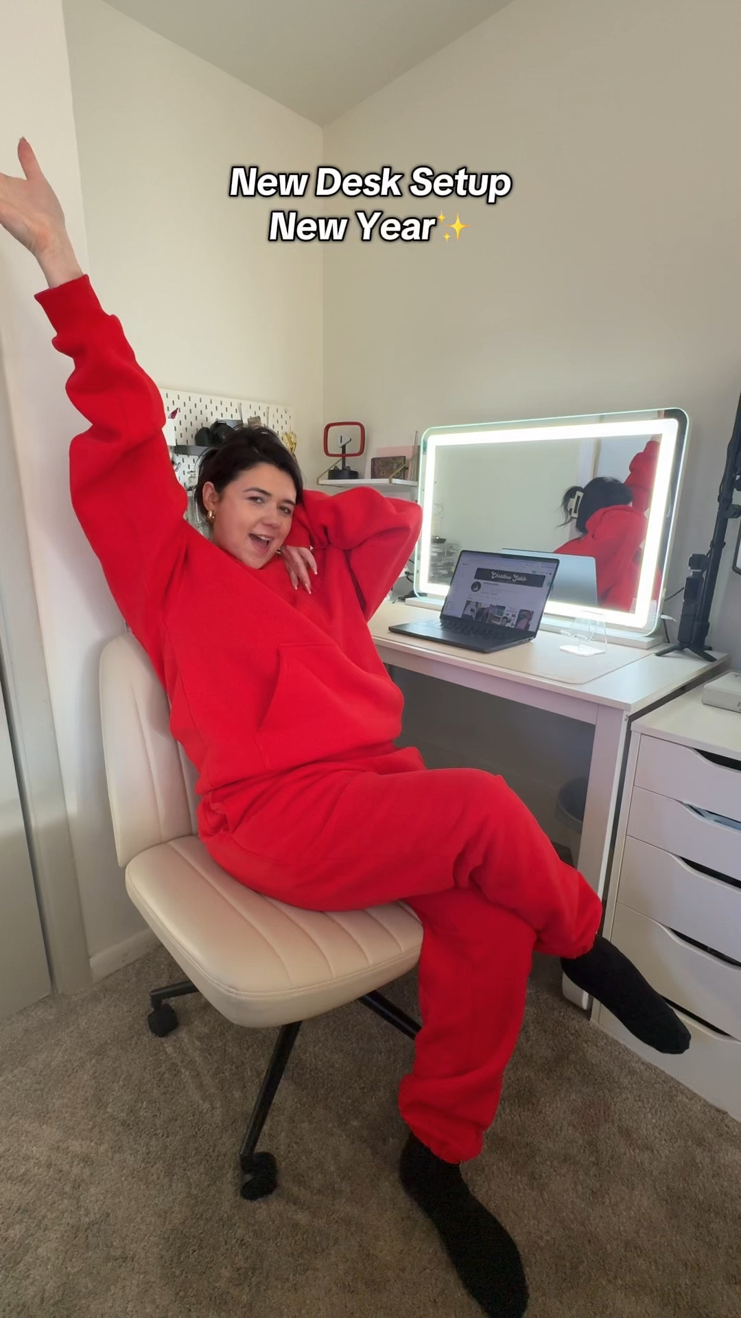 This desk doubles as my vanity, making it perfect for organizing my desk and creating a stylish desk vanity setup. Great for anyone planning a bedroom desk makeover or looking for functional desk ideas! #DeskSetupIdeas #DeskVanity #DeskMakeover

#LTKHome #LTKBeauty