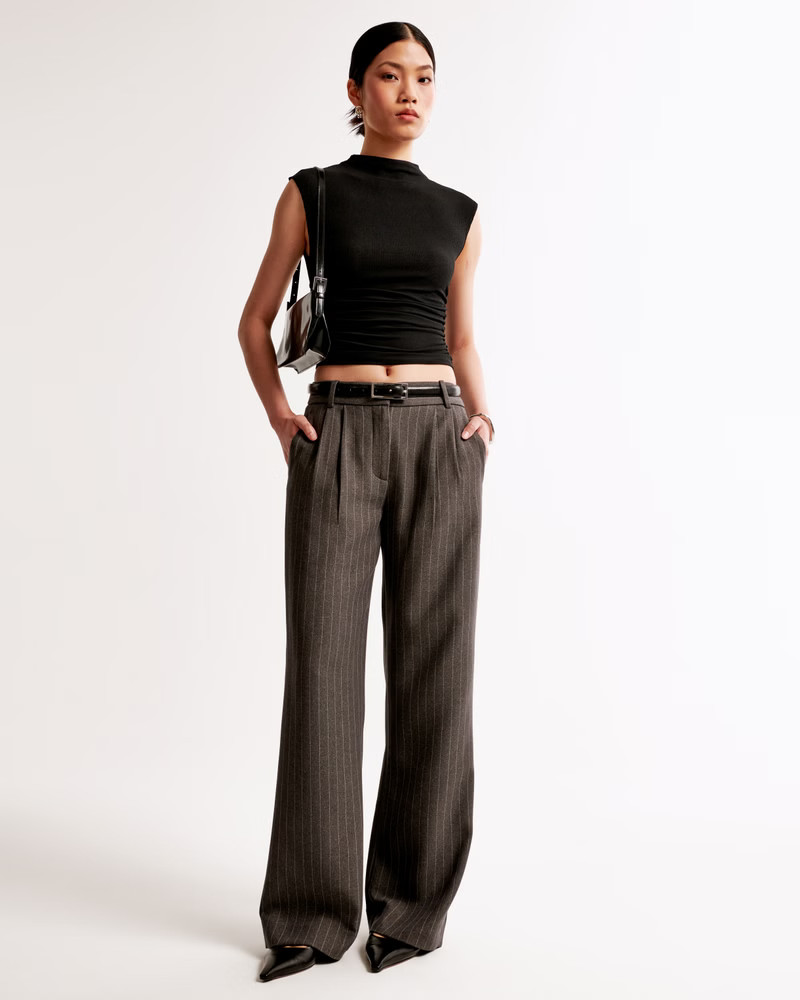A&F Sloane Low Rise Tailored Wide Leg Pant | Abercrombie & Fitch (US)