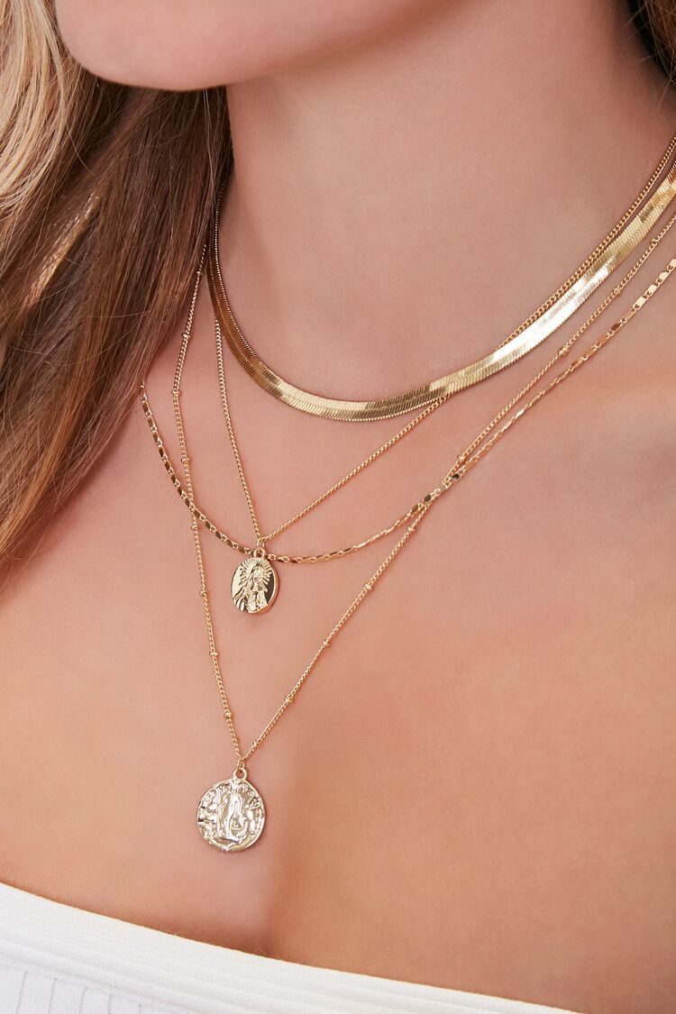 Layered Pendant Necklace in Gold | Forever 21 (US)