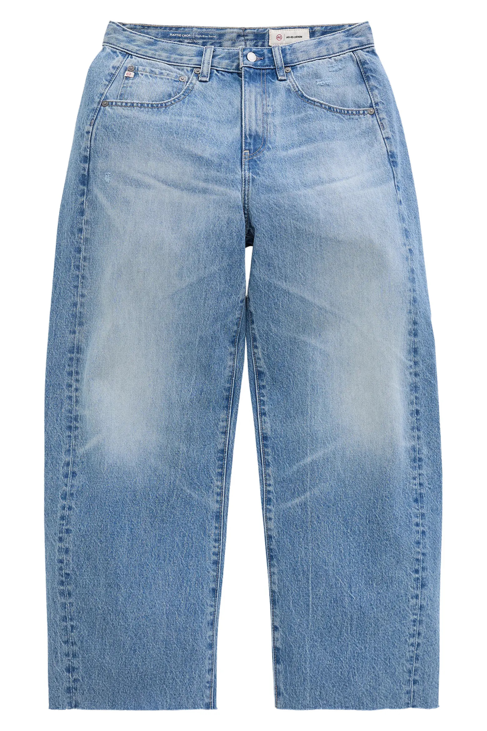Hattie Raw Hem High Waist Crop Barrel Leg Jeans (Women) | Nordstrom | Nordstrom