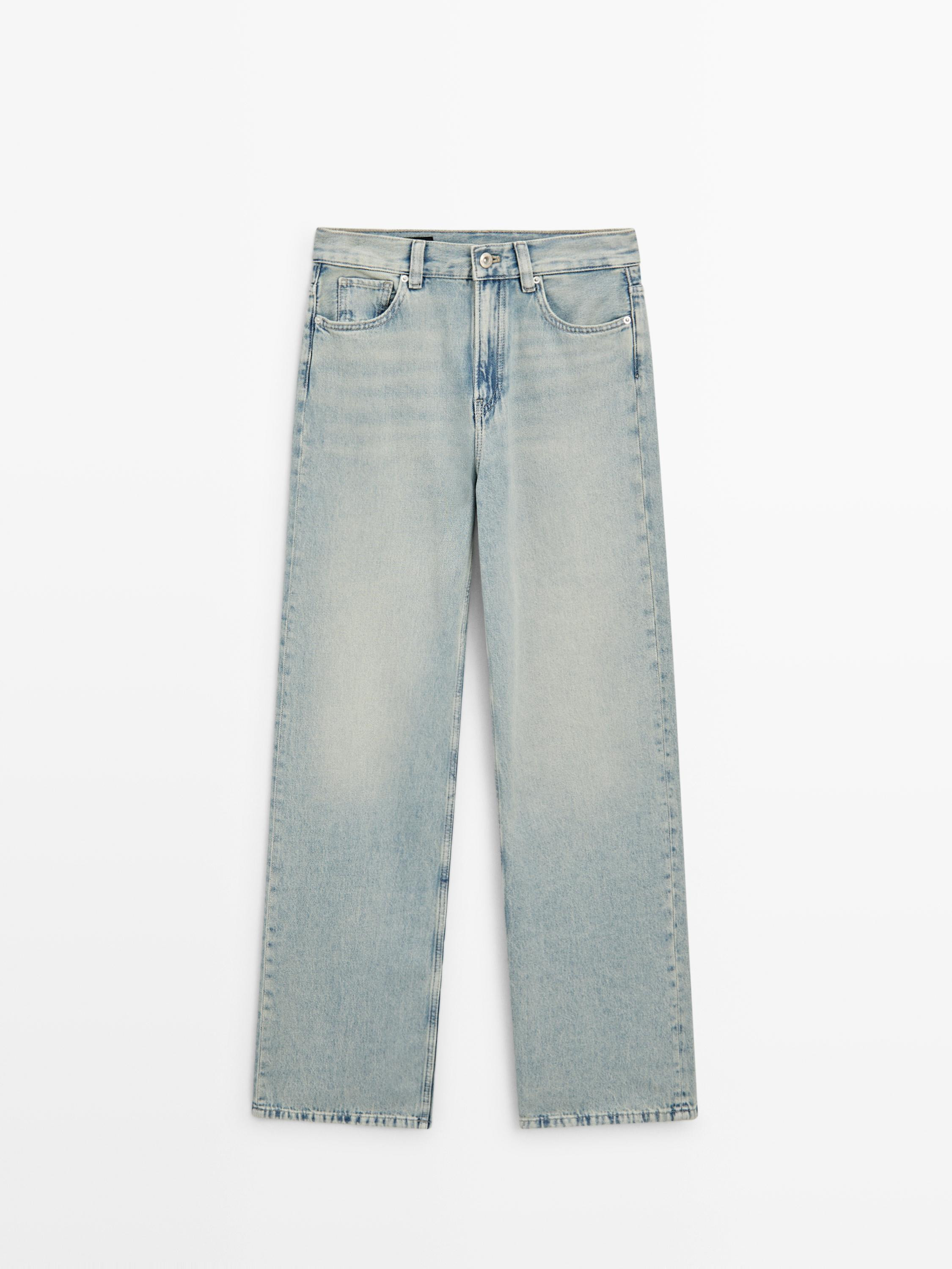 Jeans mit weitem Bein und hohem Bund | Massimo Dutti DE