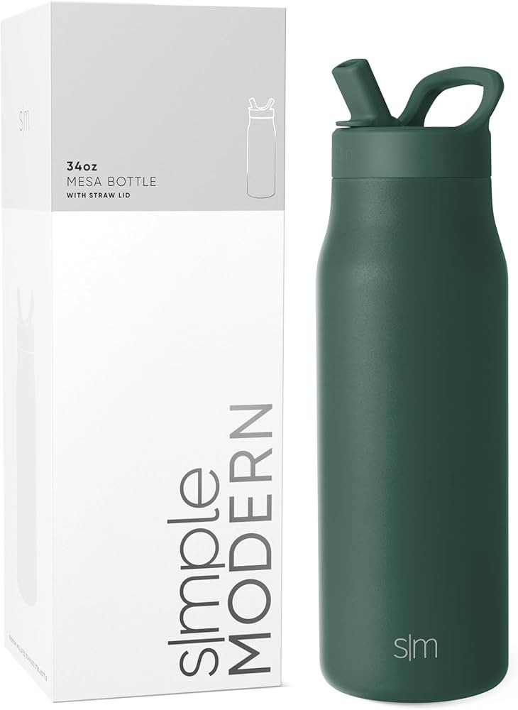 Simple Modern Water Bottle with Straw lid | Insulated Stainless Steel Thermos | Reusable Travel W... | Amazon (US)