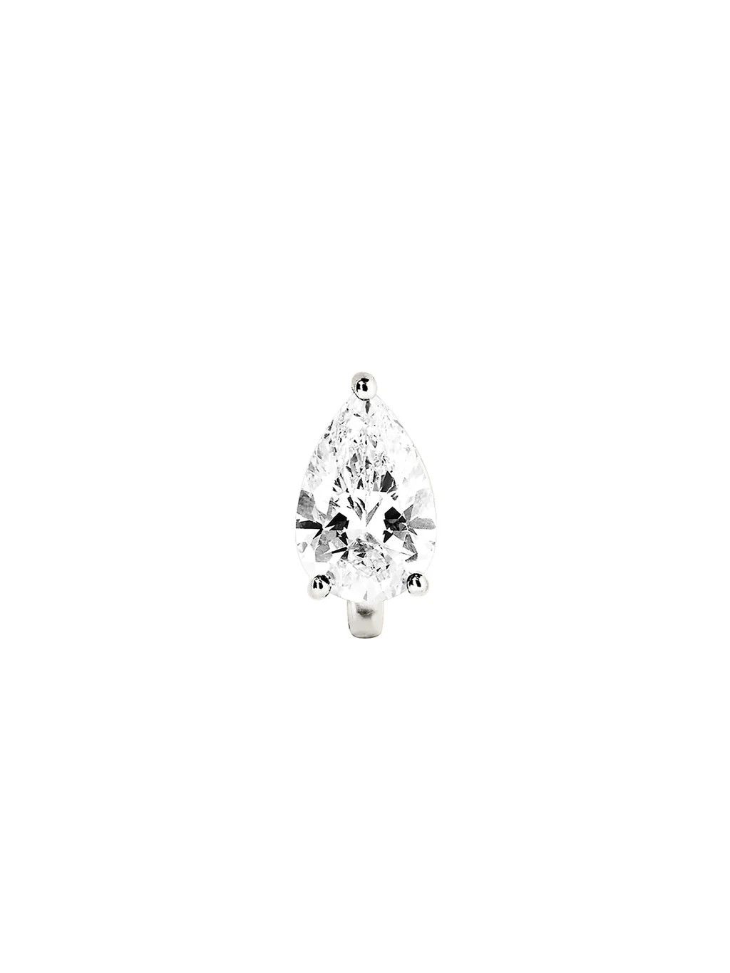 14K ILLUSION HUGGIE IN PEAR-CUT LAB DIAMOND | Dorsey