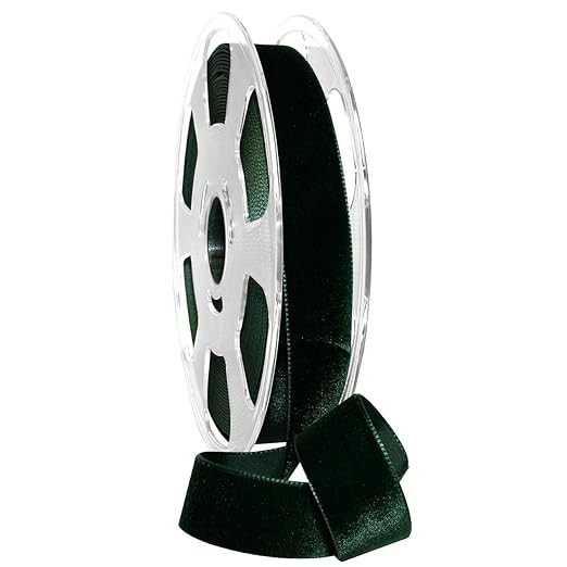 Morex Ribbon Nylvalour Velvet Ribbon, Nylon, 7/8 inch by 11 Yards, Hunter Green, Item 01225/10-62... | Amazon (US)