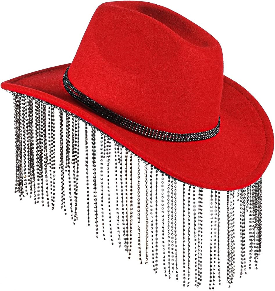 Womens Rhinestone-Cowgirl Cowboy Hat Wide Brim Diamond-Glitter-Western-Cowboy Hat Size:Medium-Lar... | Amazon (US)