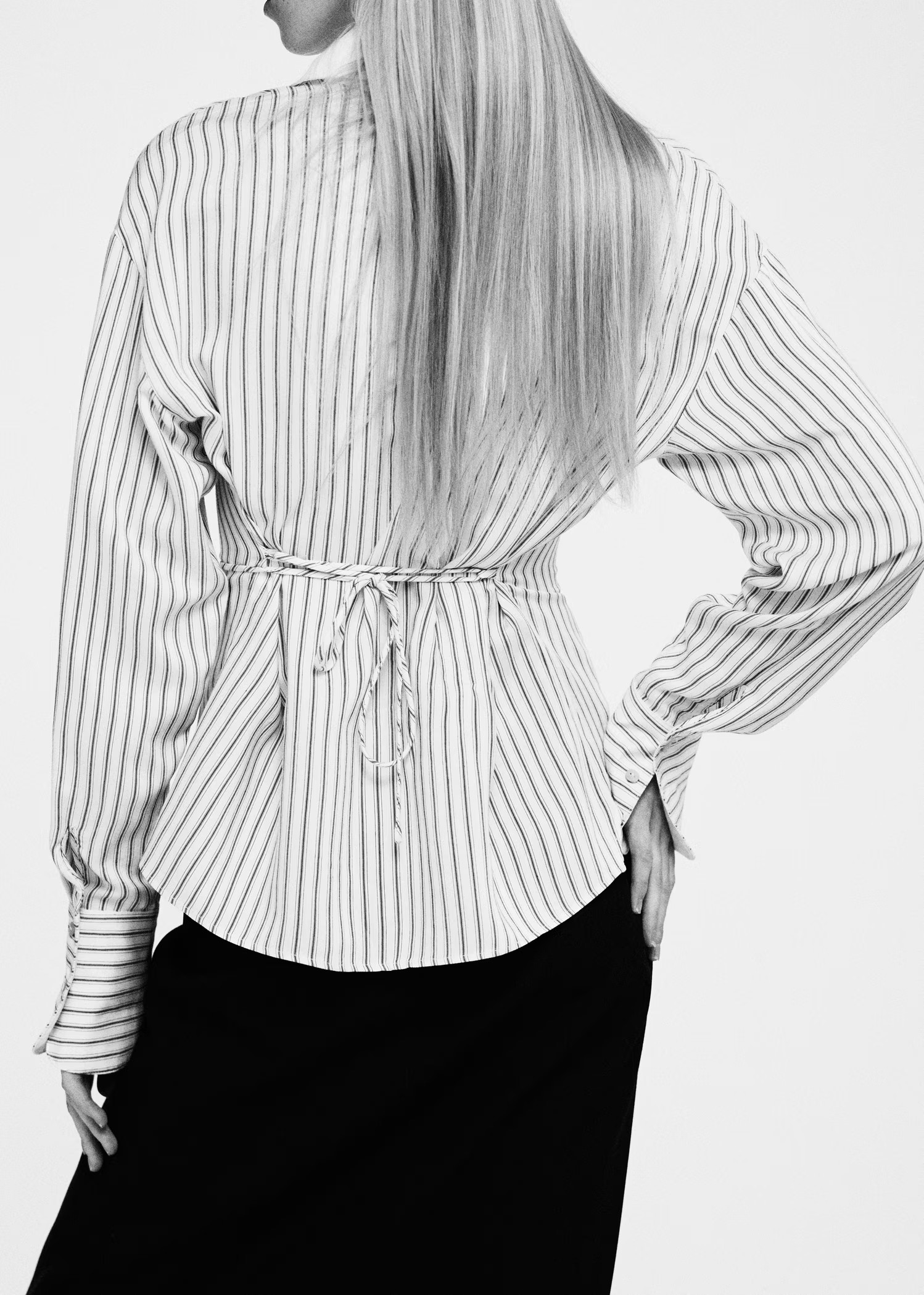 Striped bow blouse - Woman | MANGO USA | MANGO (US)