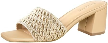 PIZZ ANNU Women's Square Open Toe Heels Sandals Low Block Chunky Heeled Sandal Slip on Mules Comf... | Amazon (US)