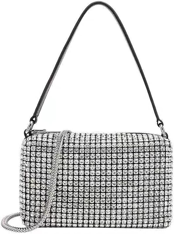 NOGUTU Crystal Crossbody Bags for Women Rhinestone Evening Purse for Women Rhinestone Bags with Chai | Amazon (US)