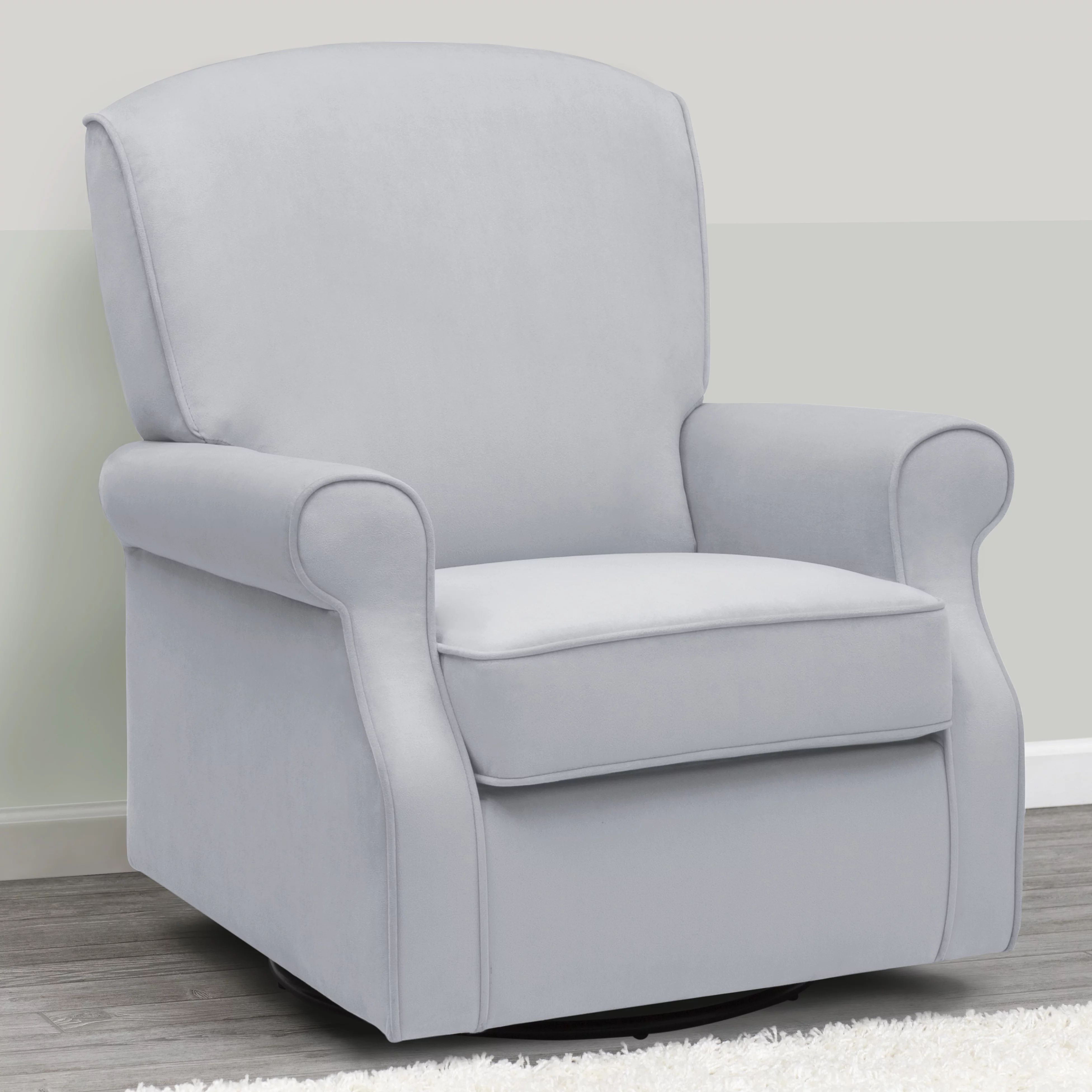 Delta Children Oakley Nursery Glider Swivel Rocker Chair, Dolphin Grey Velvet | Walmart (US)