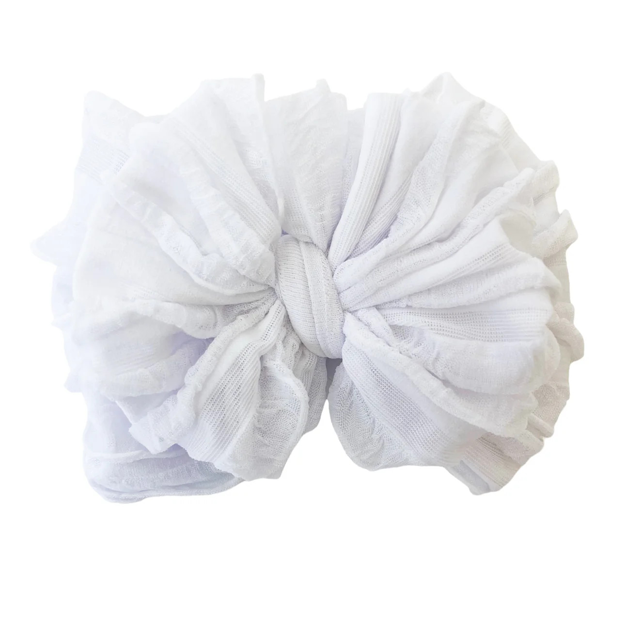 Ruffled Headband- White | Rockin Royalty