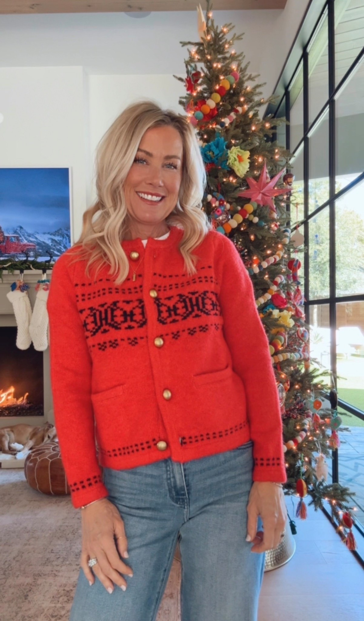 In love with this festive red sweater from Walmart!🎄 Wearing size XS sweater but would prefer to size up to a small.

#LTKOver40 #LTKSeasonal #LTKHoliday