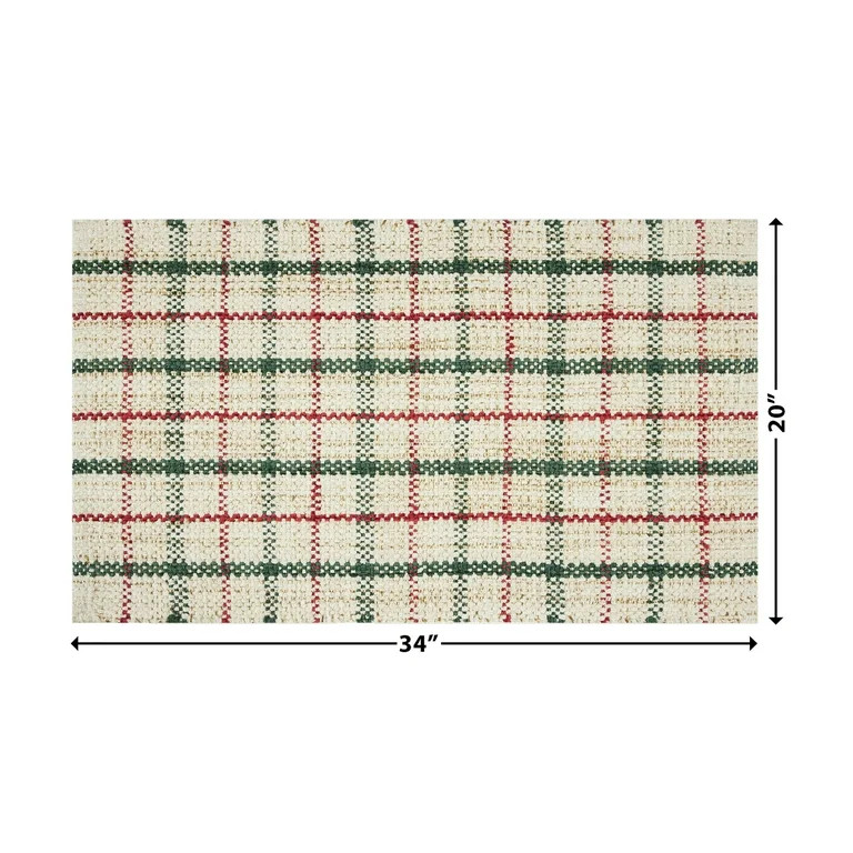 Holiday Time Multi-color Plaid 20" x 34" Accent Rug | Walmart (US)