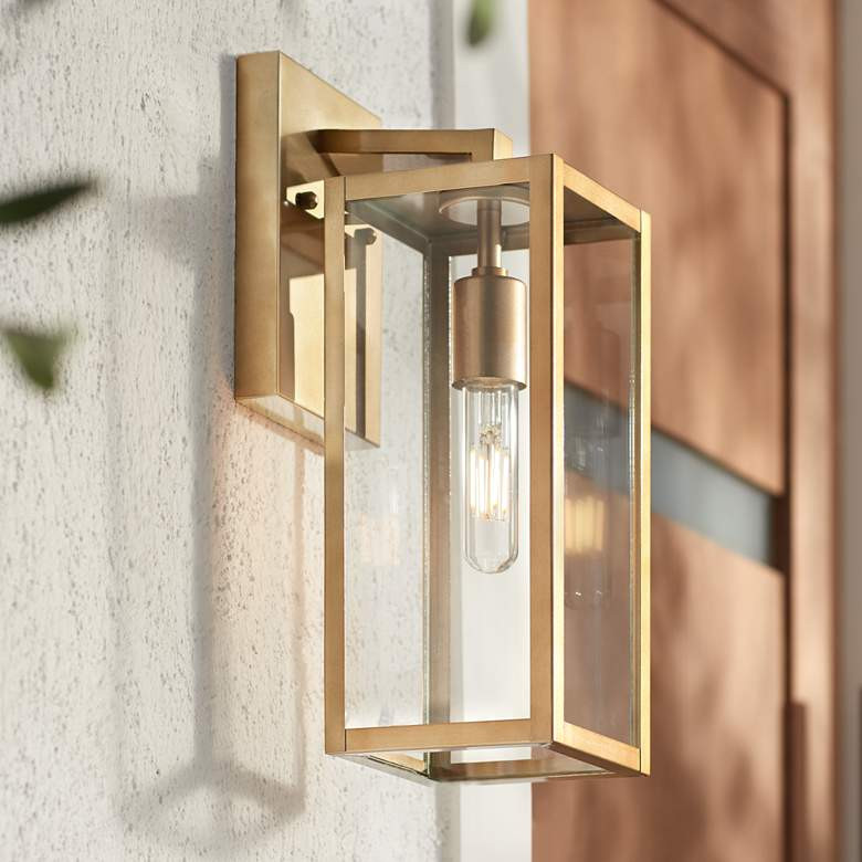 Titan 14 1/4" High Soft Gold Outdoor Wall Light - #746N1 | Lamps Plus | Lamps Plus