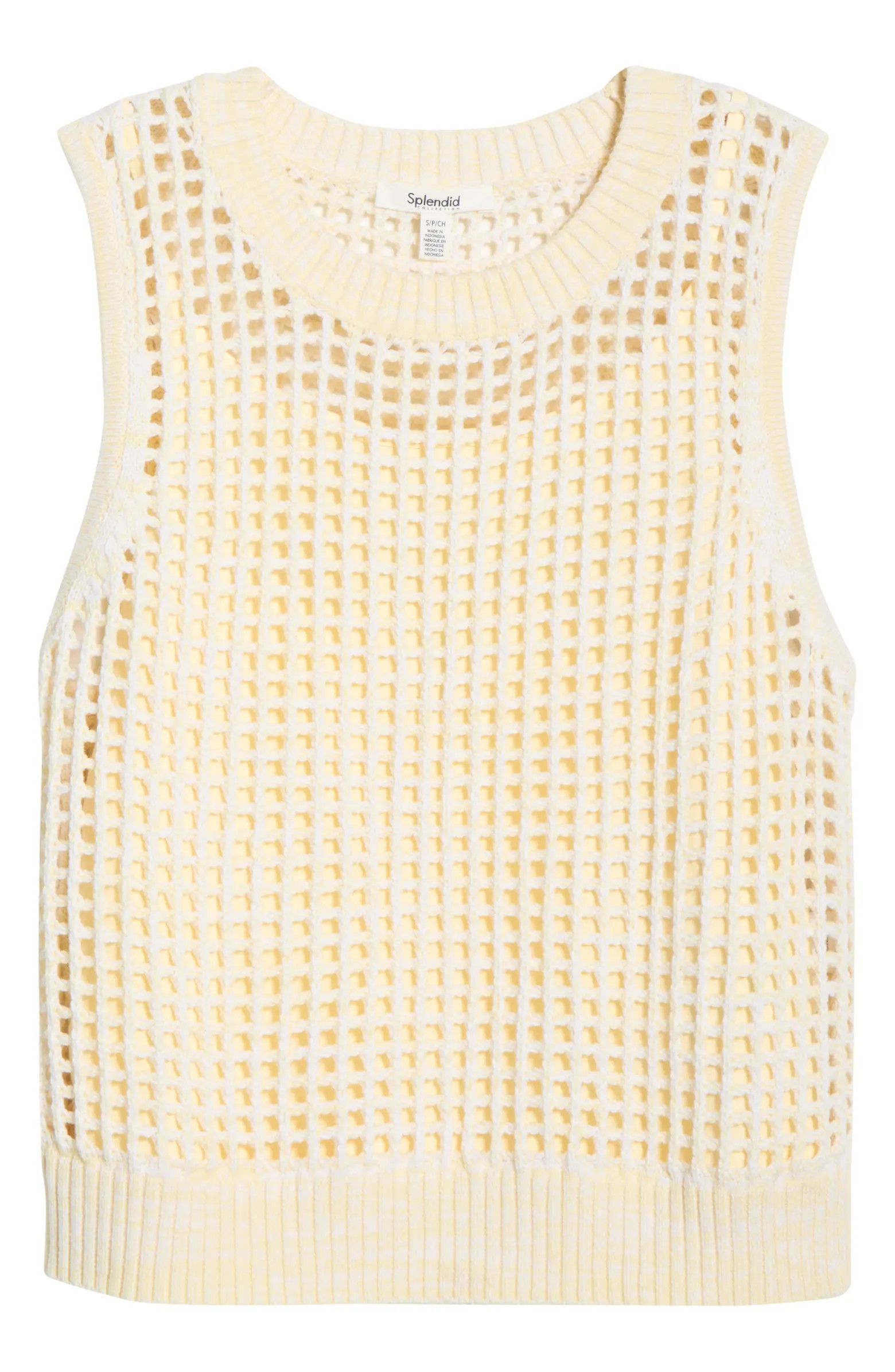Camellia Open Knit Sleeveless Sweater | Nordstrom