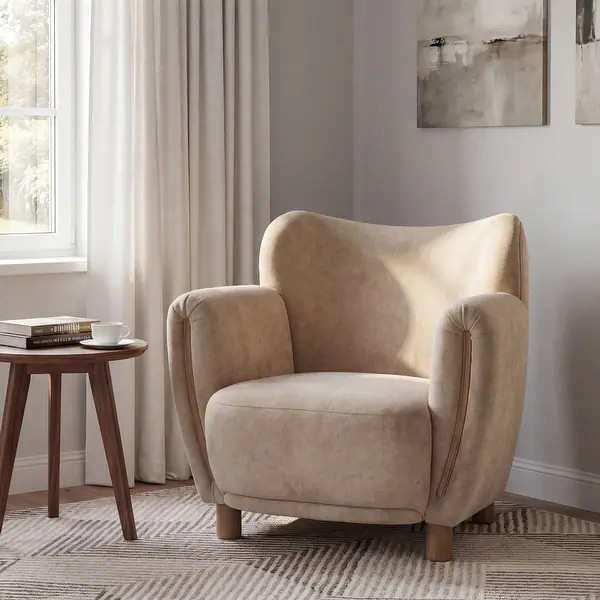 Christopher Knight Home - Moreno Wingback Accent Chair, Velvet Upholstered with Rounded Armrests ... | Bed Bath & Beyond