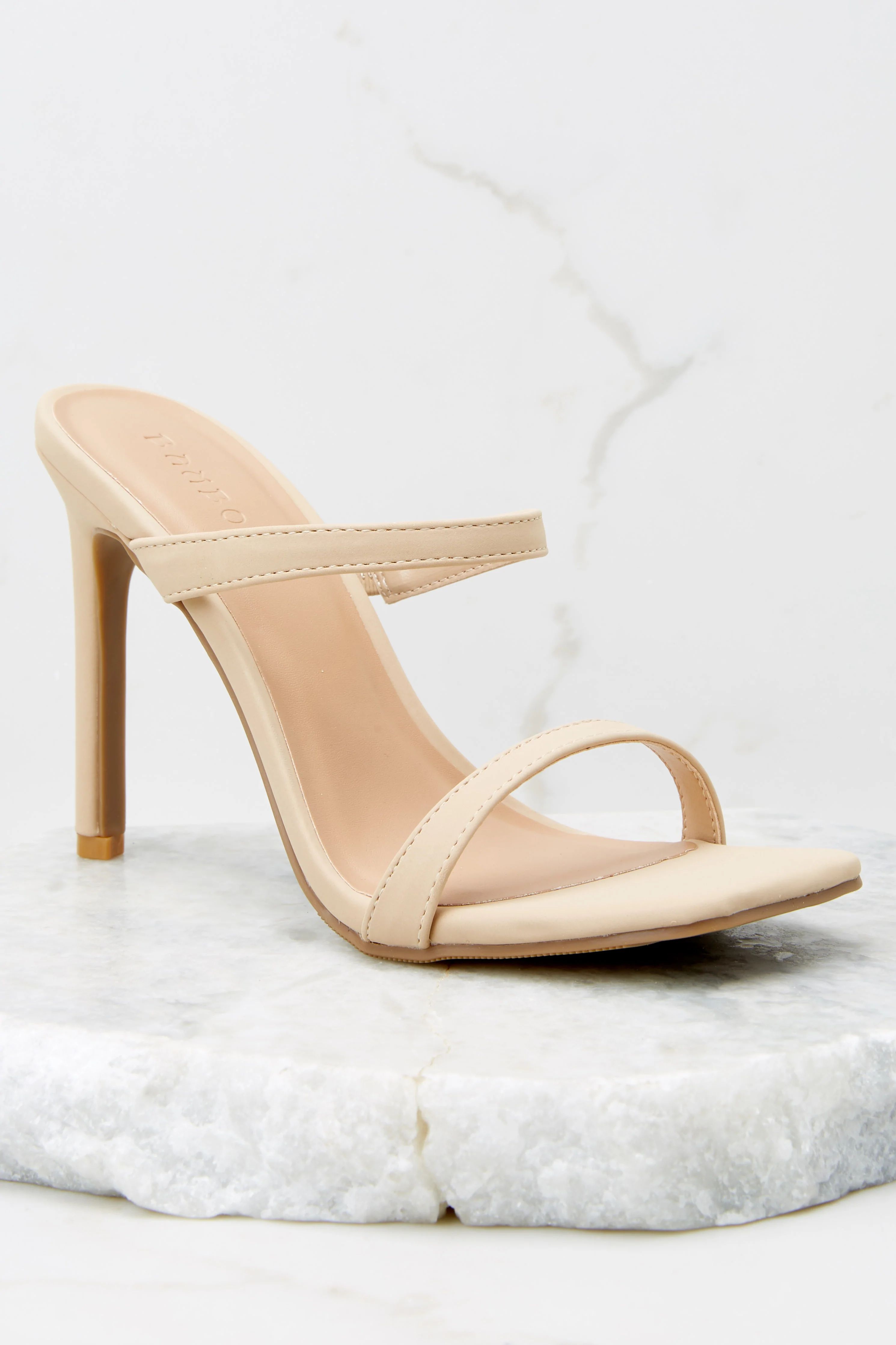 Always The Lead Nude High Heel Sandals | Red Dress 