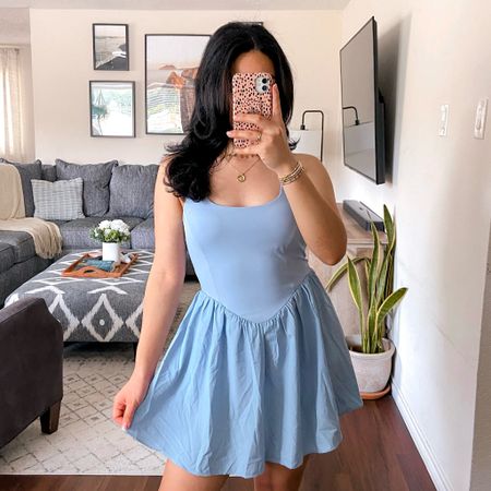 get 15% off Halara with code: JESSM15 💕 i’m wearing this activewear dress in a size medium and it fits true to size. i’m wearing the color angel falls but they so many colors to choose from. this dress has a built-in sports bra and shorts that are fully sewn in (requires removing the entire dress when going to the ladies room). the criss-cross back detail and flowy lightweight skirt of this dress is fun and flirty. the fabric is buttery-soft, opaque, stretchy, comfortable, and high quality. 

#LTKSaleAlert #LTKActive #LTKFitness